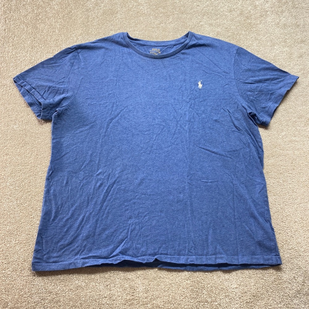 Polo Ralph Lauren‎ Shirt Mens XL Blue Classic Fit Crewneck Pony Casual Preppy